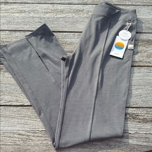Vuori‎ Lux Rib Split Bootcut Flare Textured Leggings Heather Grey size XL NWT